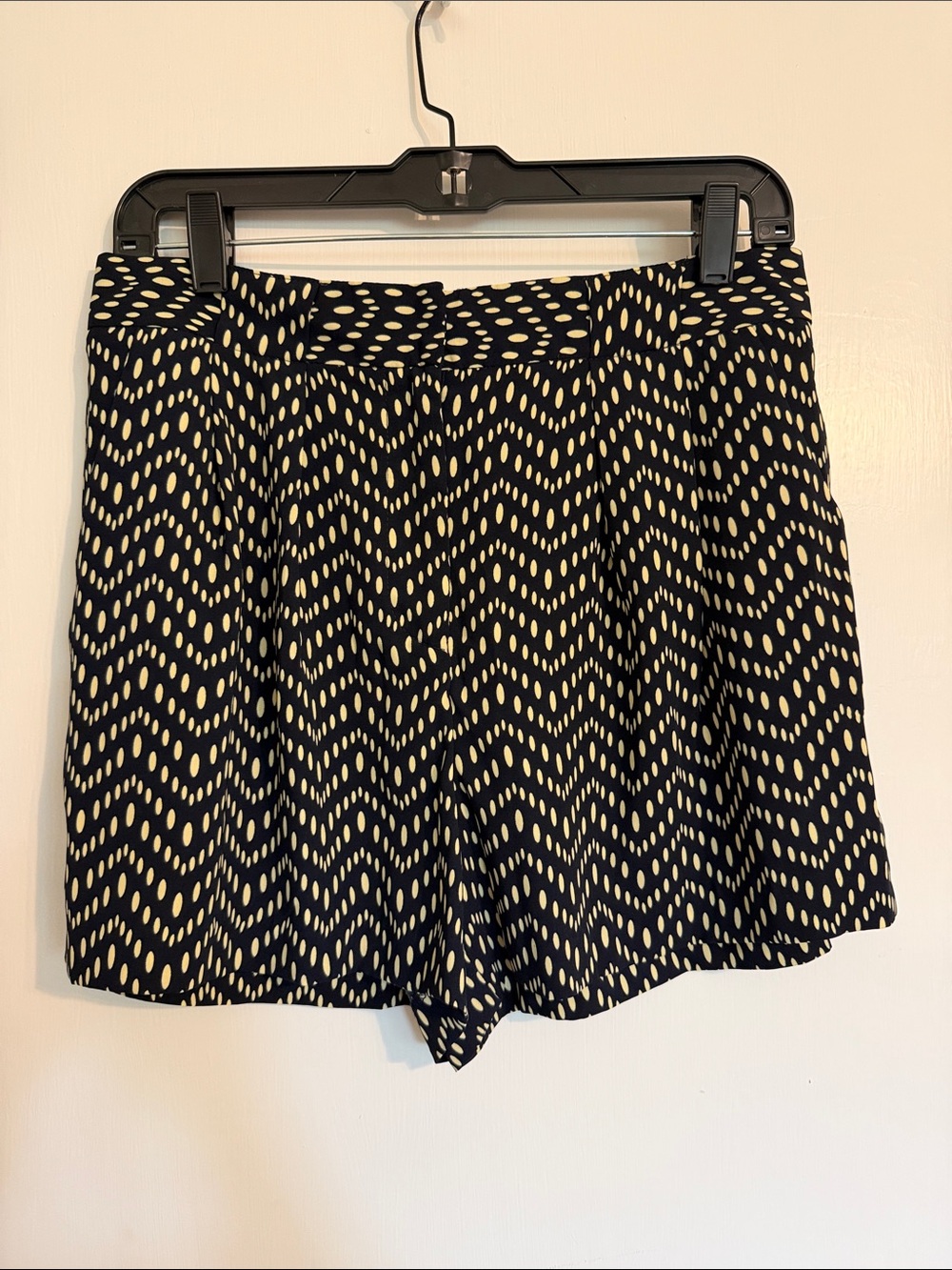 Women’s Navy and Yellow Patterned Silk Short